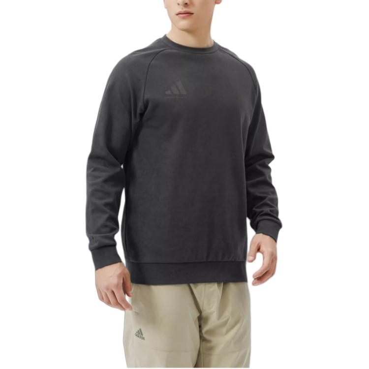Adidas Logo Print Round Neck Pullover Long Sleeve Sweatshirt Unisex sweatshirt Neutral-Gray Dark-Gray ACLLSPS3CS-GFC