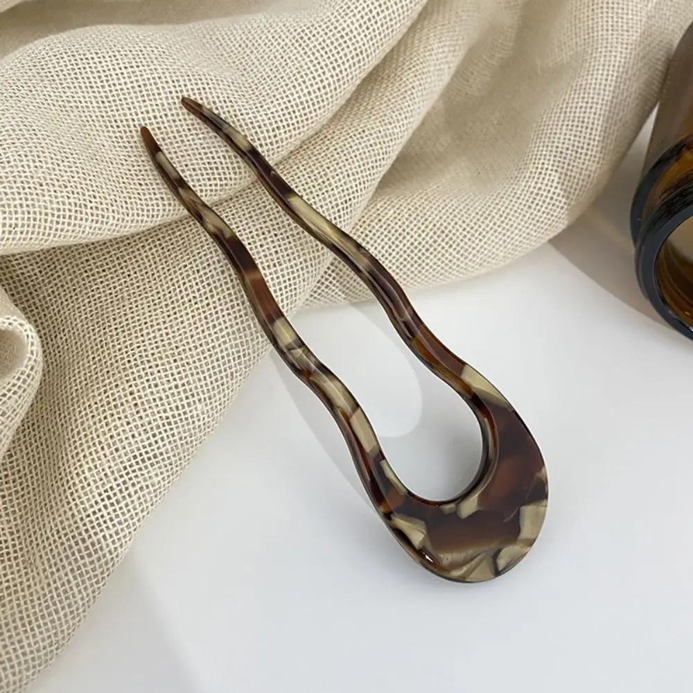 New Creative Design Hair Fork U-Shaped Hair Sticks Hairpins Resin Hair Styling Tools Hair Accessory Easy To Use