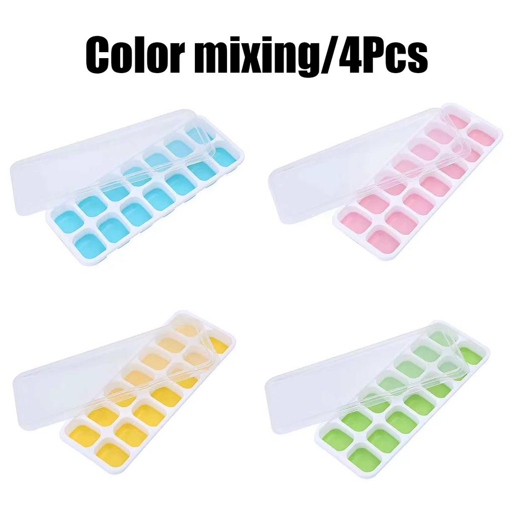 14 Grids Silicone Ice Cube Mold with Cover Square Ice Cube Tray Mold Ice Cube Manufacturer Bar DIY Ice Cocktail Freezing Tool