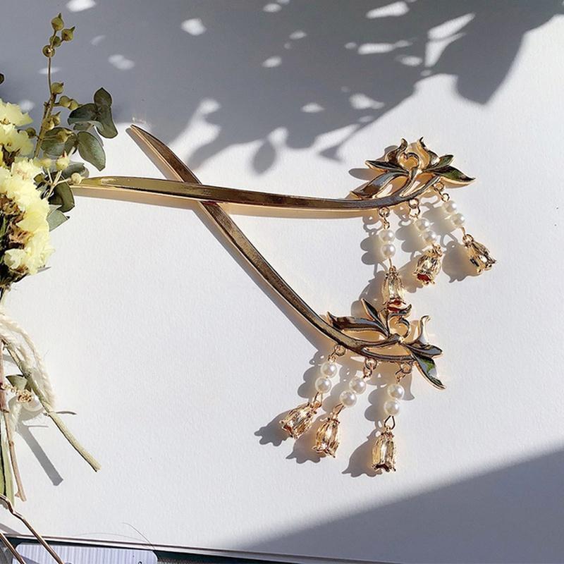 

Элегантный старинный стиль высококачественный сплав ханьфу кисточка шаг шейк ежедневная шпилька старинный костюм головной убор фрикадельки аксессуары 2Pcs