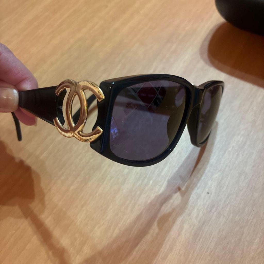 Used CHANEL Vintage Sunglasses Coco Mark Black