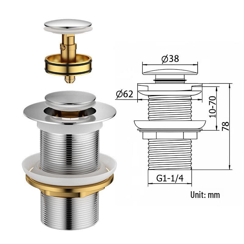 Universal Brass Basin Pop-up Drain Stopper