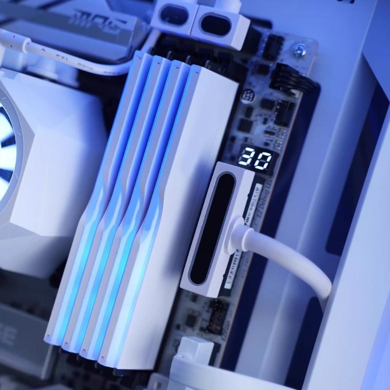 90 Degree Angled Power Extension Cable 24PIN PC Extension Cable Connection ARGB Synchronization for PC Motherboard