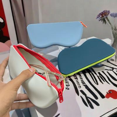 Bolsa de Óculos de Silicone Portátil Estojo Protetor para Óculos Resistente a Riscos Estojo para Óculos de Pendurar Capa Protetora