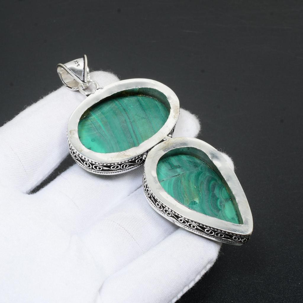 Malachite Gemstone Handmade 925 Sterling Silver Pendant Gifts For Women Gifts For Her Mom's Gifts Silver Jewelry Pendant