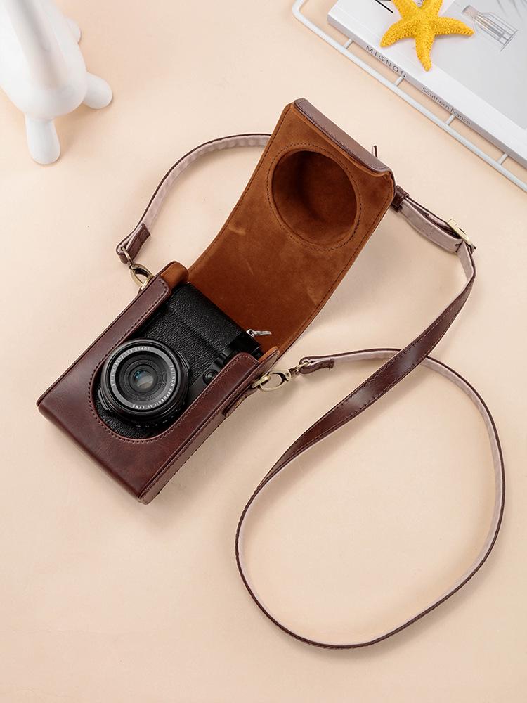 Fujifilm X100 Serie Leder Kameratasche für X100VI, X100, X100S, X100T, X100F, X100V - Schutzhülle