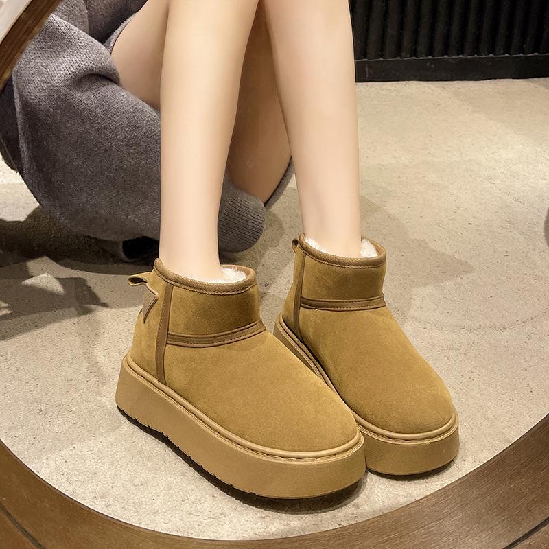 

Женские водонепроницаемые зимние теплые ботинки на мягкой подошве большого размера, меховые, ботильоны до щиколотки с подкладкой, нескользящие, для пеших прогулок, повседневные, спортивные, хлопковые ботинки 40 верблюд