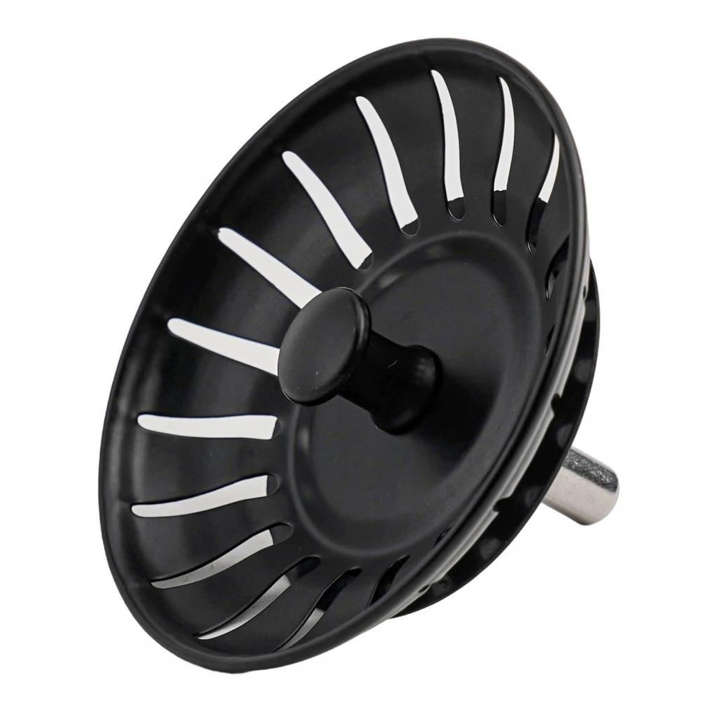 Black Kitchen Sink Drain Strainer Filter Replacement in Stainless Steel 78mm