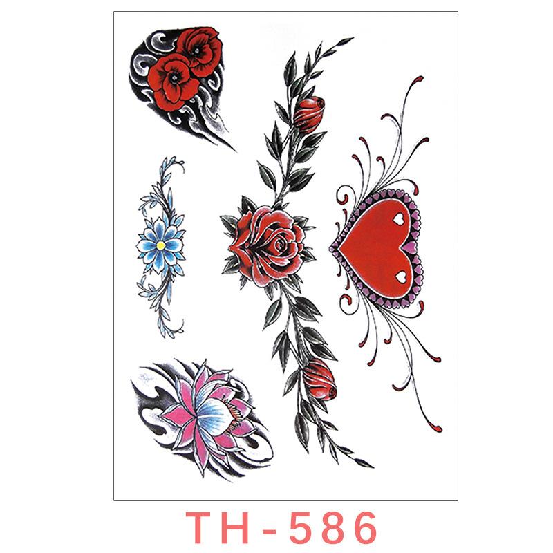 Women's Tattoo Stickers, Waterproof Scar-covering,sexy Tattoo Stickers,colorful Temporary Flower Belly Stickers,waist Stickers