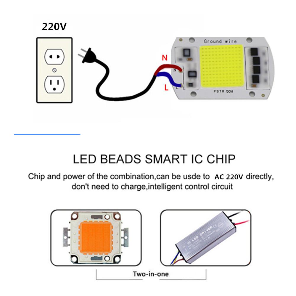 15W/20W/30W/50W LED Drive-Free COB Chip Lamp 220V