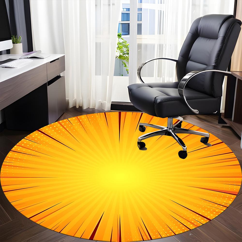 1pc Sunburst Pattern Chair Carpet for Office, Non-slip, Soft and Durable Office Rug for Decoration, Perfect for Office Yy251229170