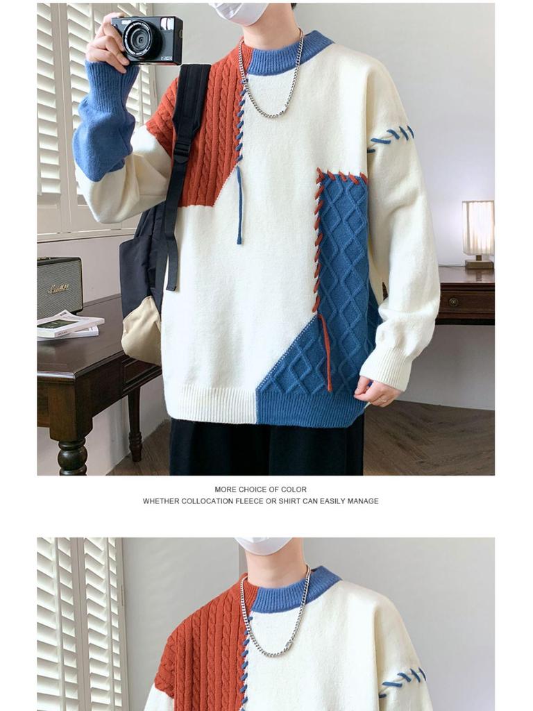 Men's Autumn/Winter Casual Round Neck Loose Knitted Sweater