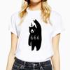Victory Pose Funny Cartoon Bear Print Women's T-Shirt Large Size Summer Casual Lady T Shirt