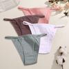 4 Pezzi Mutandine da Donna in Cotone Sexy Anello Metallico in Vita Biancheria Intima Mutandine Traspiranti Monocolore Slip Morbidi da Donna Lingerie Comfort