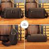 New horizontal cylindrical men's bag large capacity fashionable retro shoulder oblique span bag genuine leather men's bag