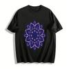Boho Mandala Print Casual Loose Crew Neck Short Sleeve Top Pure Cotton T-shirt