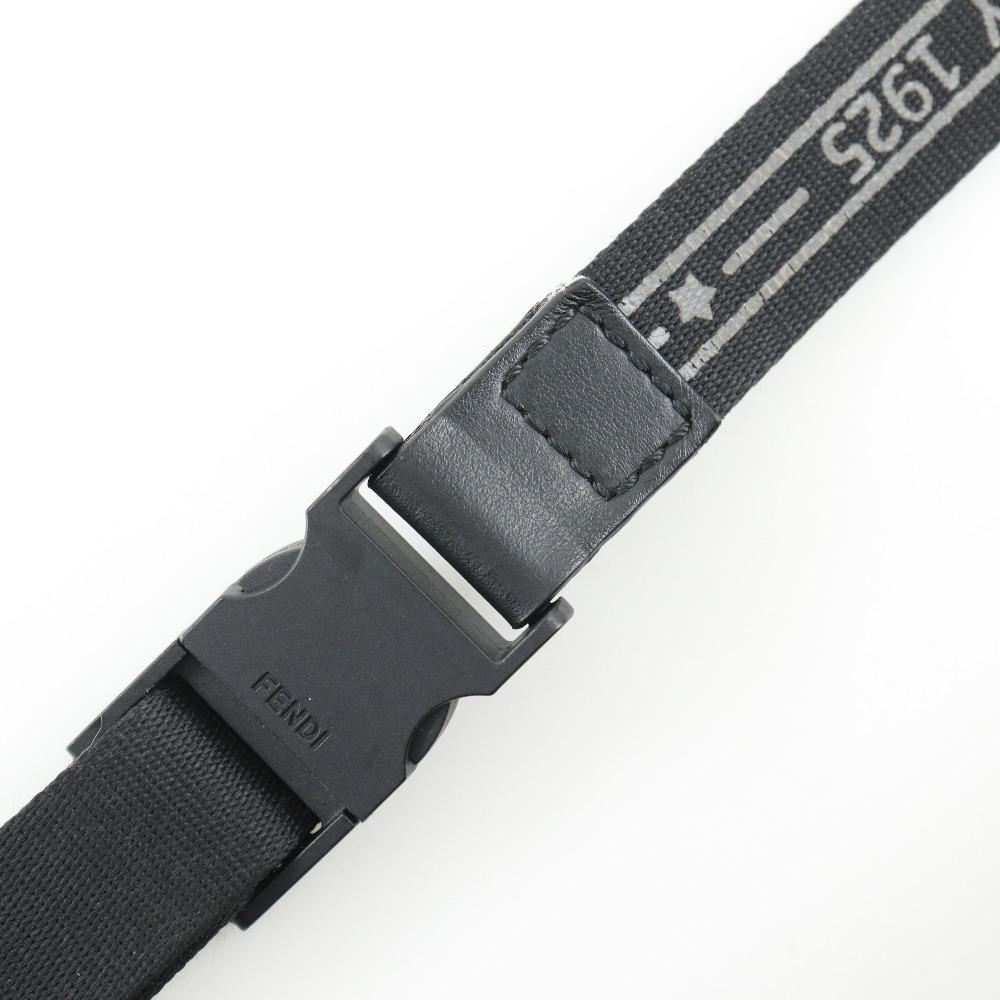 FENDI Pecan Stripe Waist bag 7VA446 body bag Brown Nylon canvas unisex Used