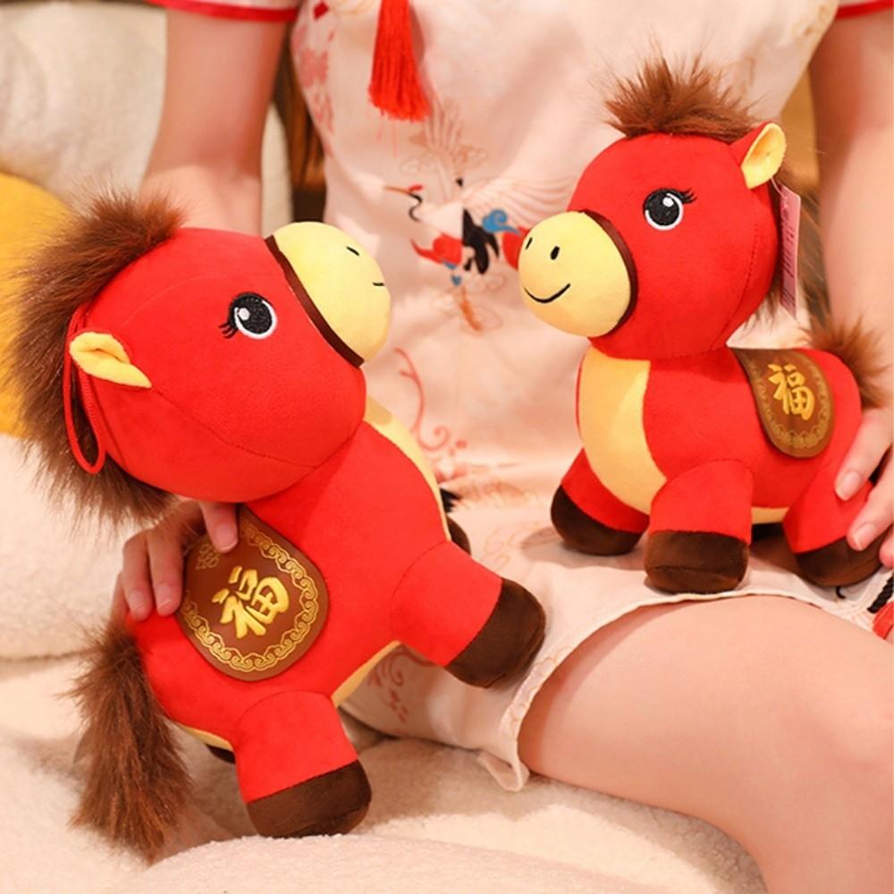 Mascot Dolls Stuffed Horse Toy Cute Zodiac Pony Figurine 2026 Horse Plush Doll  Chinese New Year