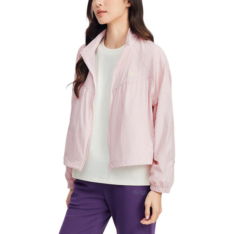 Skechers Loose Comfortable Lightweight Breathable Jacket Women Jackets Gray Pink L225W109-01NX