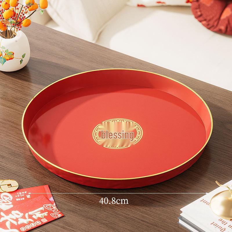 Red Wedding Tea and Candy Tray for Engagement Ceremony
