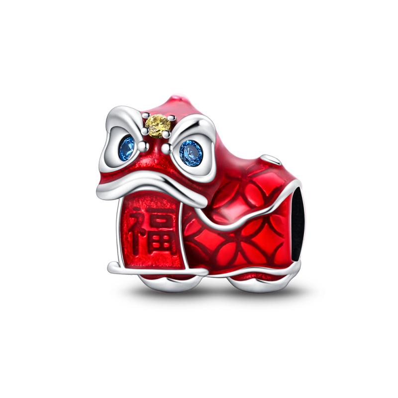 Nouveaux Charms Chat Porte-Bonheur Dieu de la Richesse en Argent 925 pour Bracelet Pandora Bijoux DIY Cadeau du Nouvel An Heureux