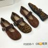 F3333-1 retro versatile leopard print single shoes 2025 spring and autumn new daily casual style Mary Jane shoes flats