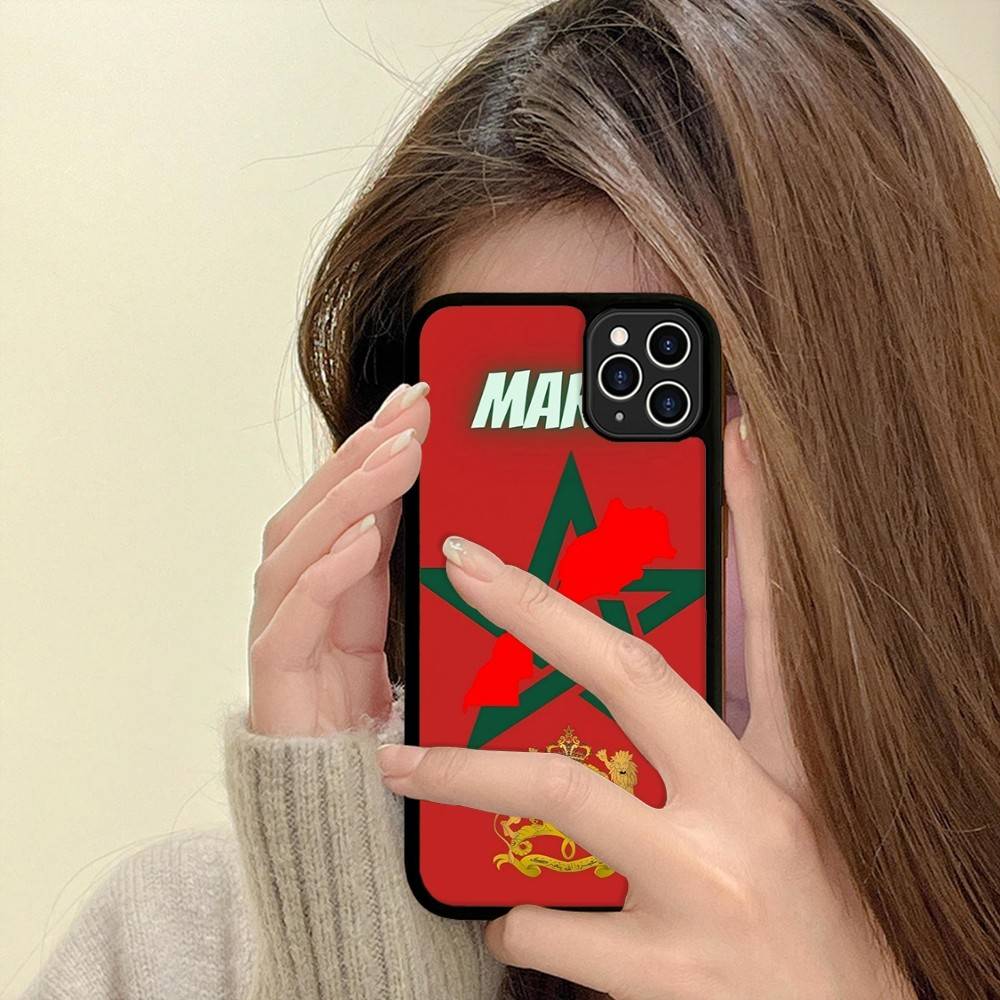 Maroc M-Morocco Flag Phone Case For Iphone 16 15 14 13 12 11 Pro Max Plus Shockproof TPU+PC Hard Case iPhone 14 plus