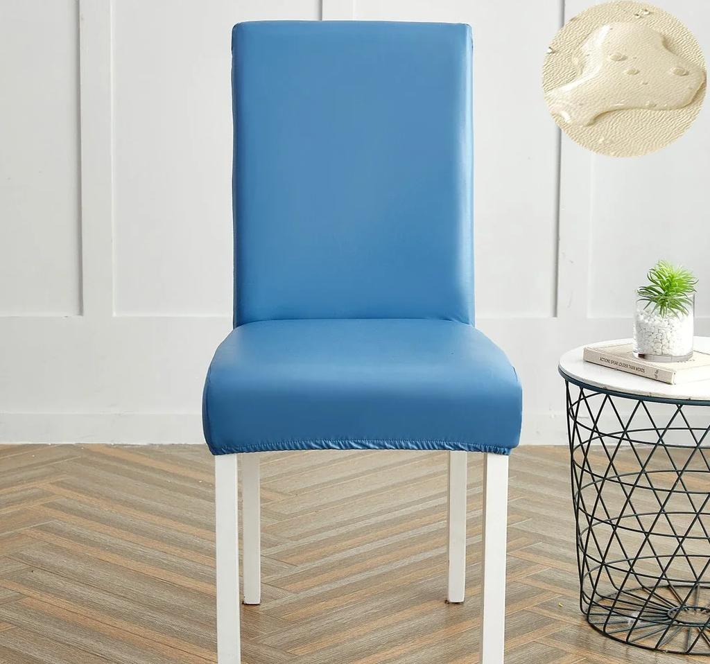 Chair Covers Waterproof for Dining Chair PU Slipcover Prevent Oil Stain, Stretch dustproof Protector Kitchen Chair cover