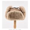 Winter Thick Lei Feng Hat for Men Women Windproof Warm Ear Protection Cycling Hat Plush Adhesive Cloth Chain Cotton Hat