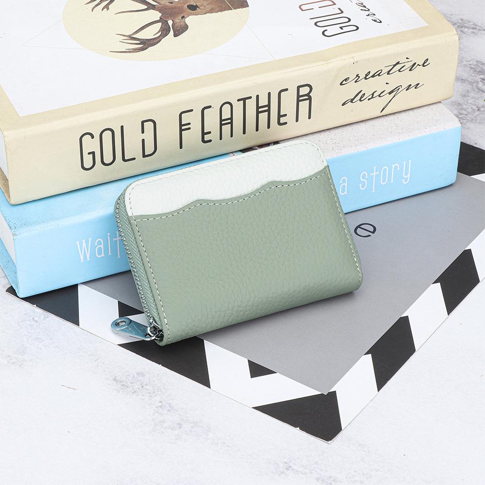 Cowhide Multifunctional Zipper Change Purse Women's Fashionable Coin Bag Genuine Leather Card