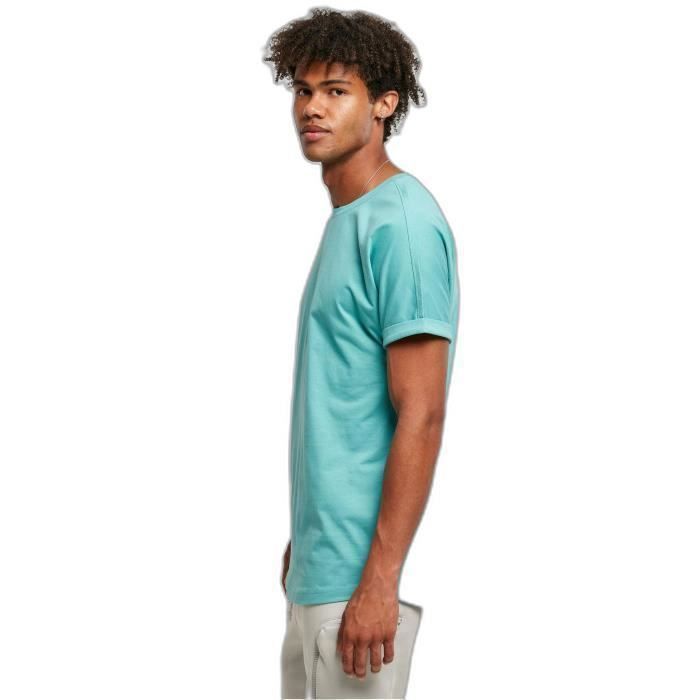 T-Shirt Urban Classics Long Shaped Turnup - blau - XXL