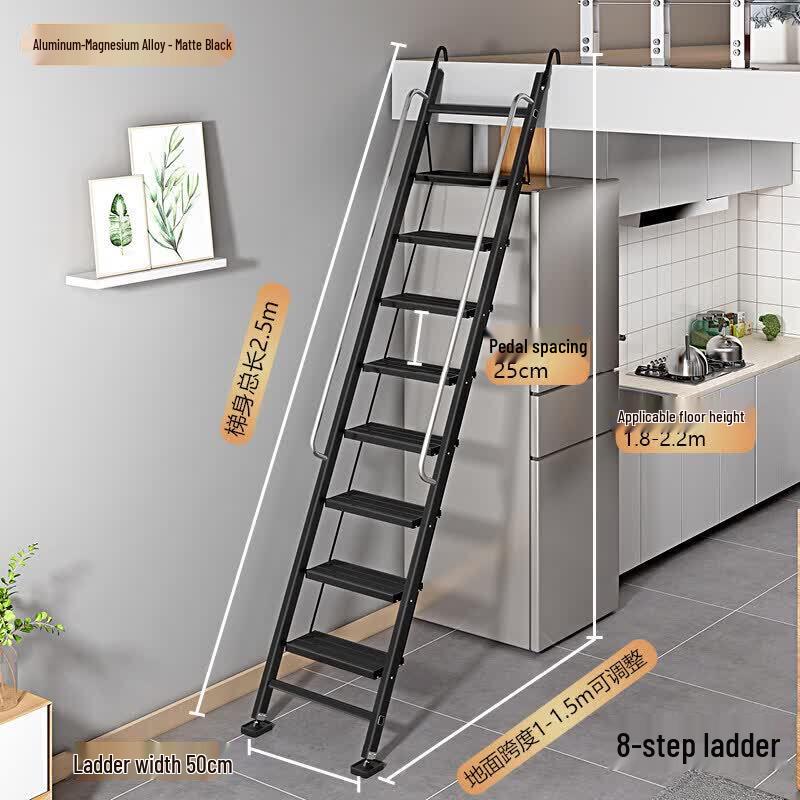 JINGGENG Household Aluminum Alloy Telescopic Attic Ladder