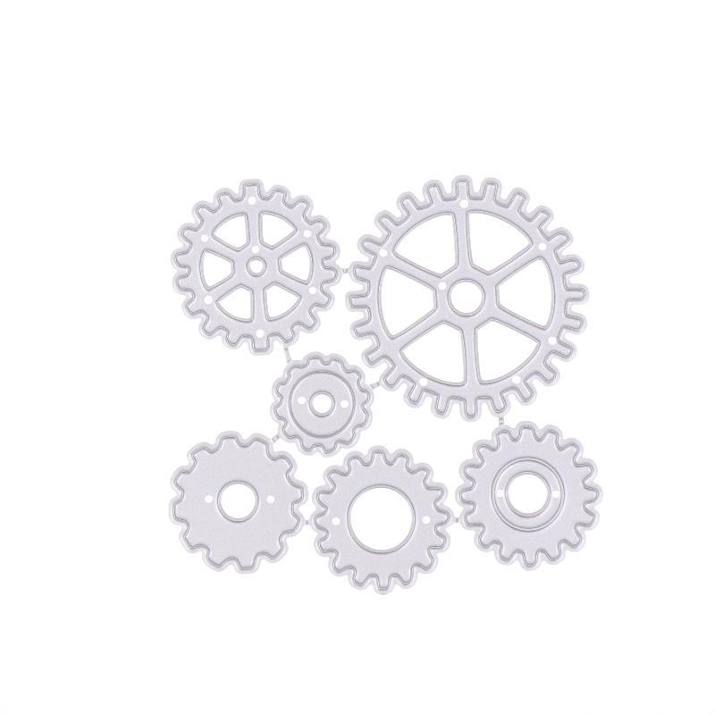 2Pcs Steampunk Gear Metal Cutting Dies For Scrapbooking Diy Clipart Photo Decoration Papercraft Cutter Die Mold Metal Stencil