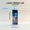 1PC Moonlit Ocean Deep Sea Scene Print 750ml Color Plastic Sports Water Bottle Leakproof Flip Straw Lid Suitable for Sports Office Home Use