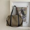Lazy portable large-capacity canvas bag 2025 new tote bag niche casual retro commuter shoulder big bag women