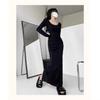 French Retro Solid Color Dress - 2026 Slim-Fit Waist-Cinching Skirt for Spring/Autumn