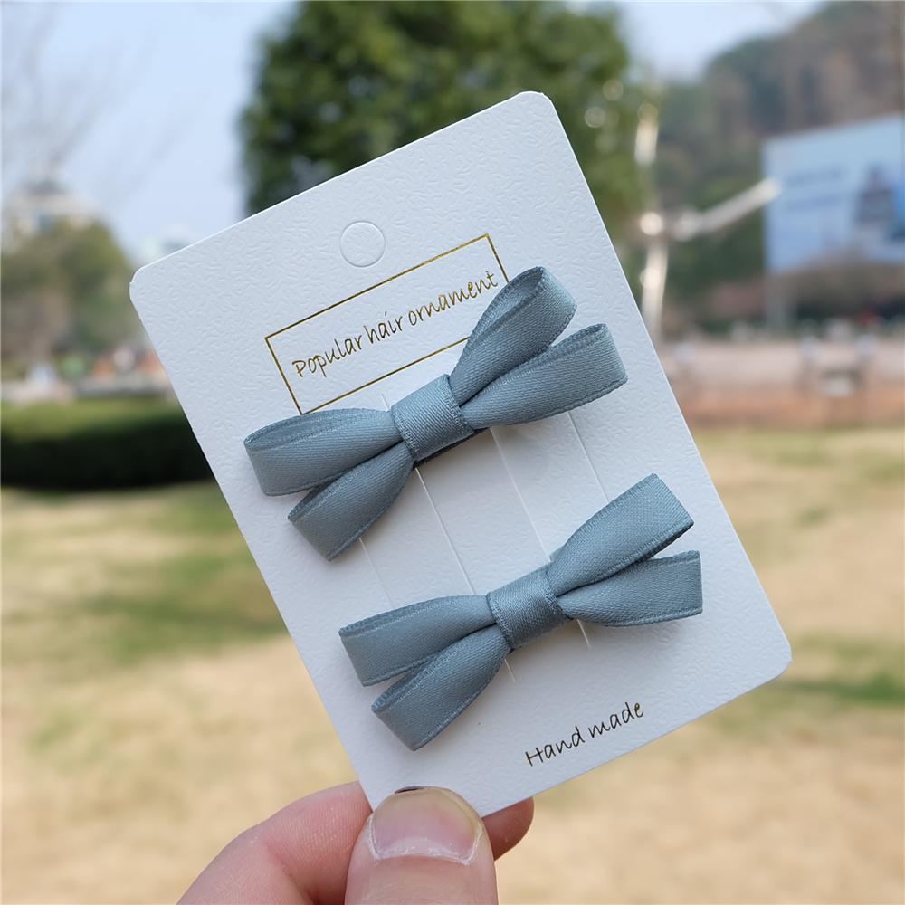 2Pcs/Set Hair Bow Clips For Girls Baby Kawii Barrettes Cute Haar Accessoires Kids Colored Ribbon Hairpins Children Hairgrip Hot