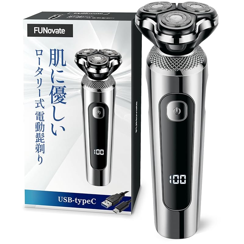 

[FUNovate]2024 model electric shaver shaver men s TypeC charging rotary skin-friendly waterproof electric shaver rechargeable shaving Washing with