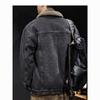 Men's Trendy Denim Lambswool Jacket - Thick, Warm, Retro Workwear Winter Style