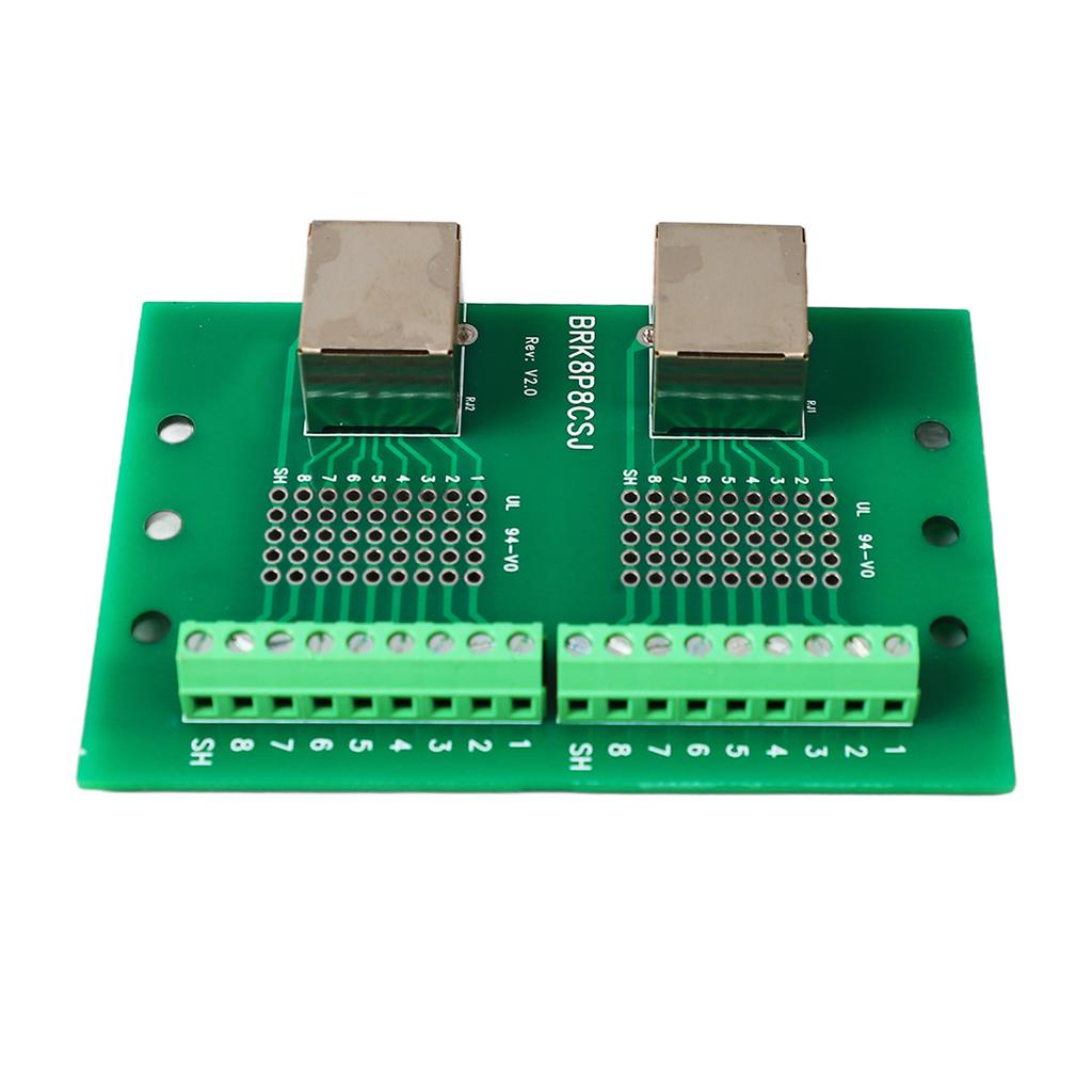 RJ45 Ethernet Connector Breakout Board Dual Network Port Input Screw Terminal Board with Bracket