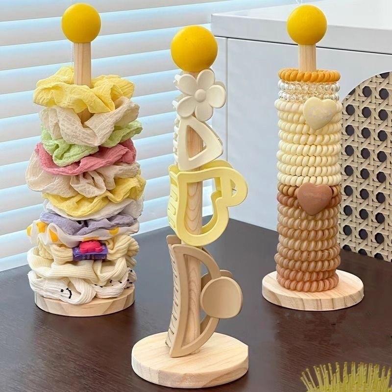 Organizzatore Scrunchies per Capelli in Legno Espositore per Elastici per Capelli Porta Braccialetti per Fasce per Capelli Scaffale Organizer per Accessori per Capelli