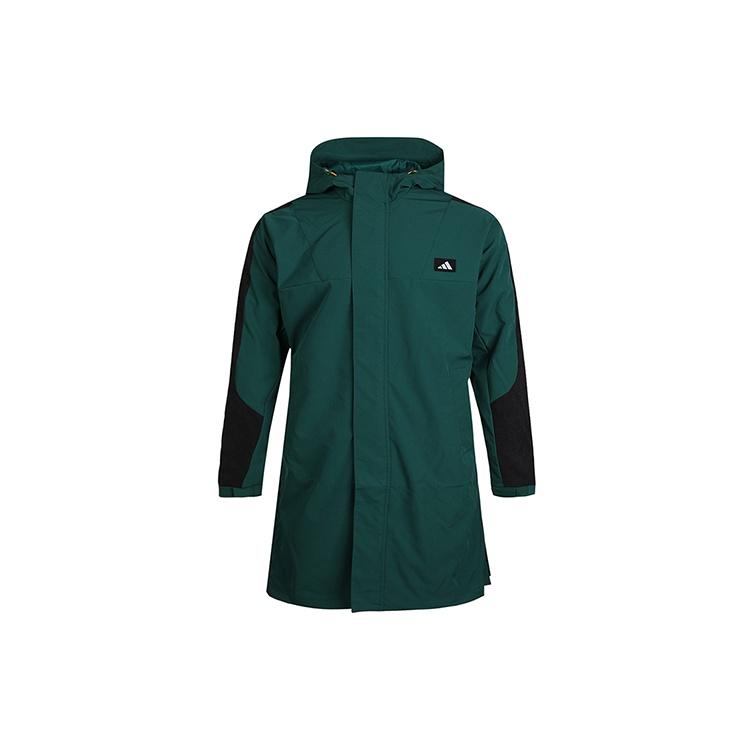 adidas Casual Sports Windproof Fleece Lined Stay Warm hooded Windbreaker Jacket Green Men s GM4451 L