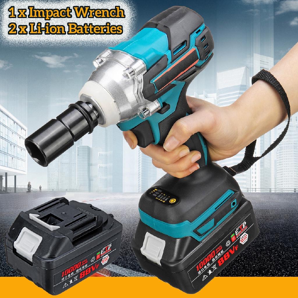 Cordless Electric Impact Wrench Guns 330Nm Max Torque Impact Wrench 21V 10000mah Li-ion 2 Batteries 1 Charger Power Tool