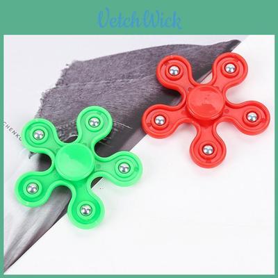 Plastic Fivestar Finger Spinner Gyroscope With Spiral Bearings For Stress Relief And Focus