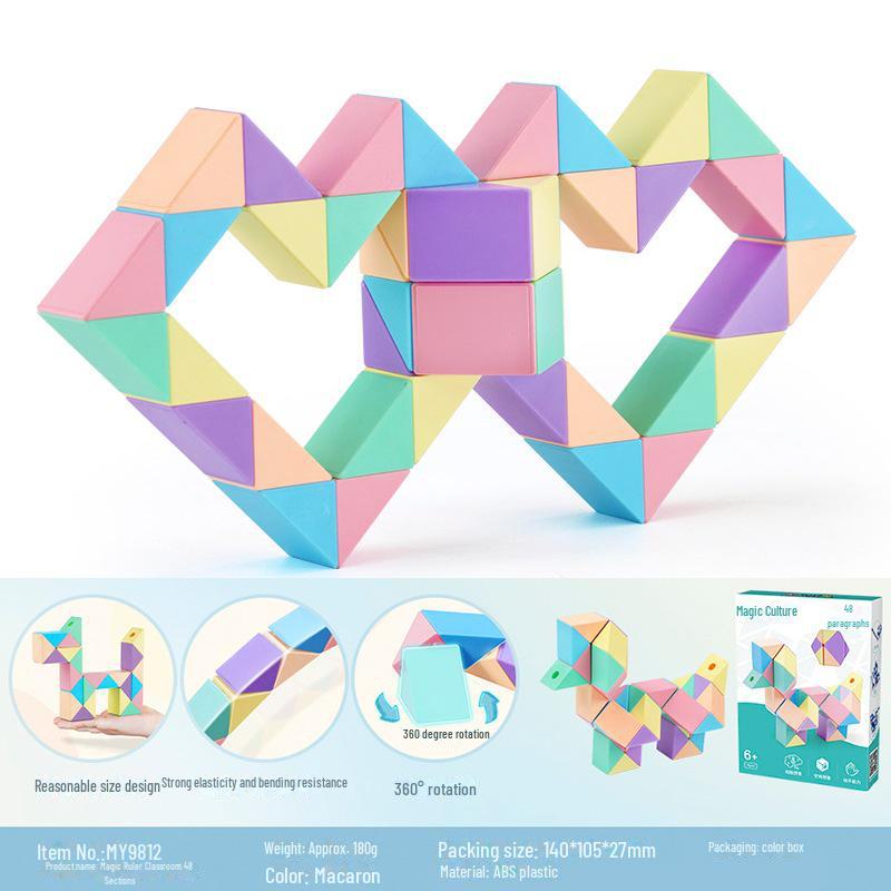 Kids' Creative Magic Ruler: Upgraded Rubik's Cube with 24/36/48/60/72 Segments - Imagination Toys for Kindergarten