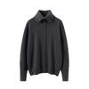 Women's Soft Solid Color Cashmere Knit Cardigan with POLO Collar