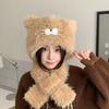 Plush Cat Ears Hat Knitted Cycling Balaclava One Piece Ear Protection Hat  Winter Season