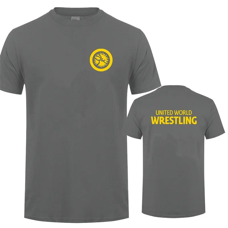 United World Wrestling UWW Men T Shirt Funny Cool Summer Cotton Short Sleeve Tee Shirts O-Neck T-shirt Man Hip Hop Streetwear