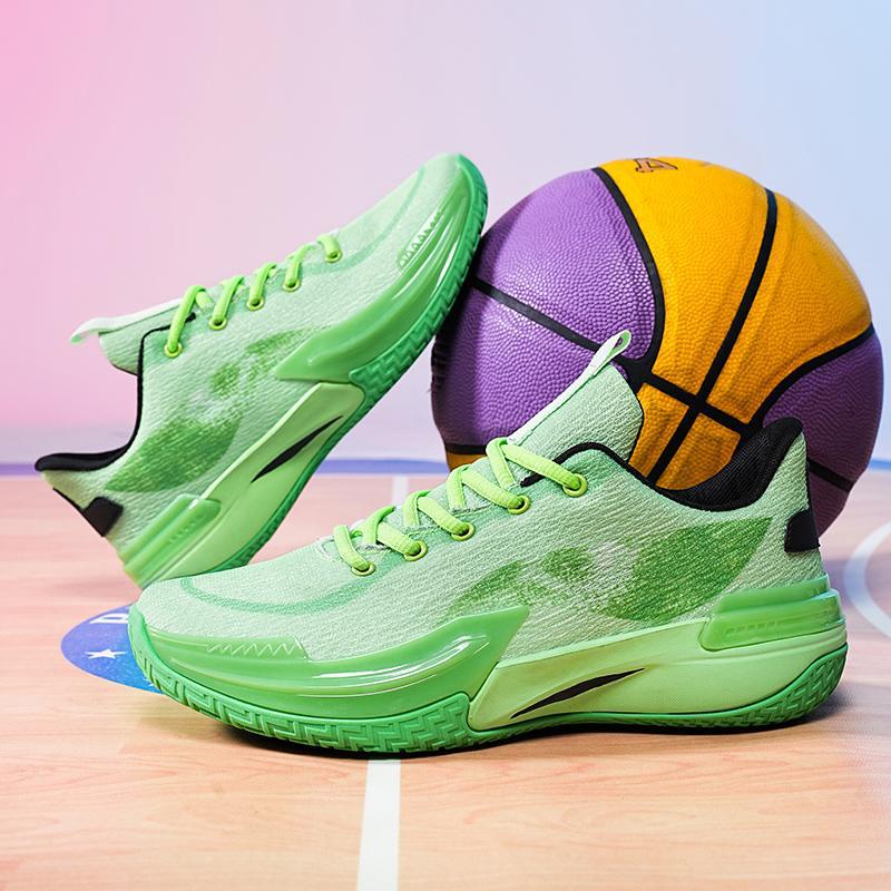 

Высококачественные баскетбольные кроссовки мужские кроссовки актуальные кроссовки износостойкие соревновательные бутсы звук трения беговые кроссовки дышащие кроссовки 45 зелёный