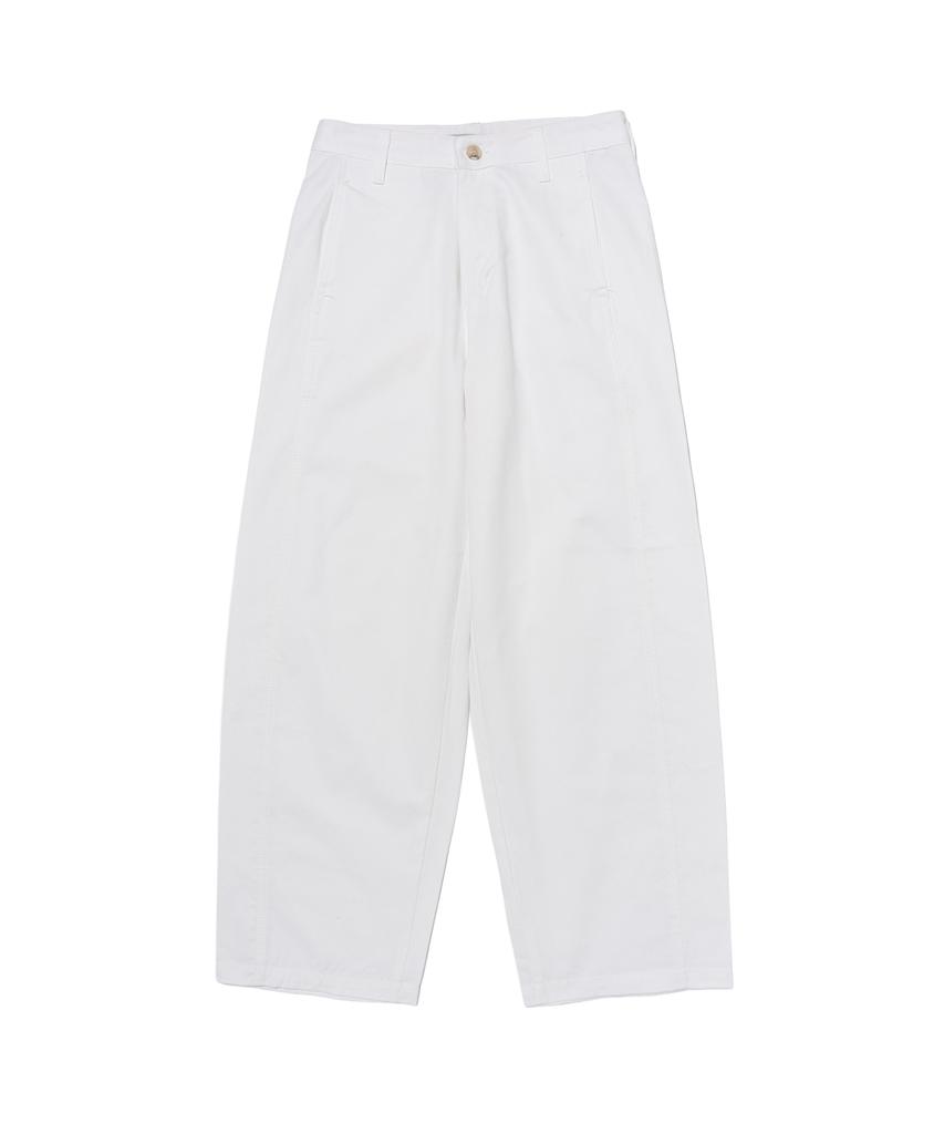 CARGOBROS FOR WOMAN Curved Stitch Bio Cotton Pants (Ivory)